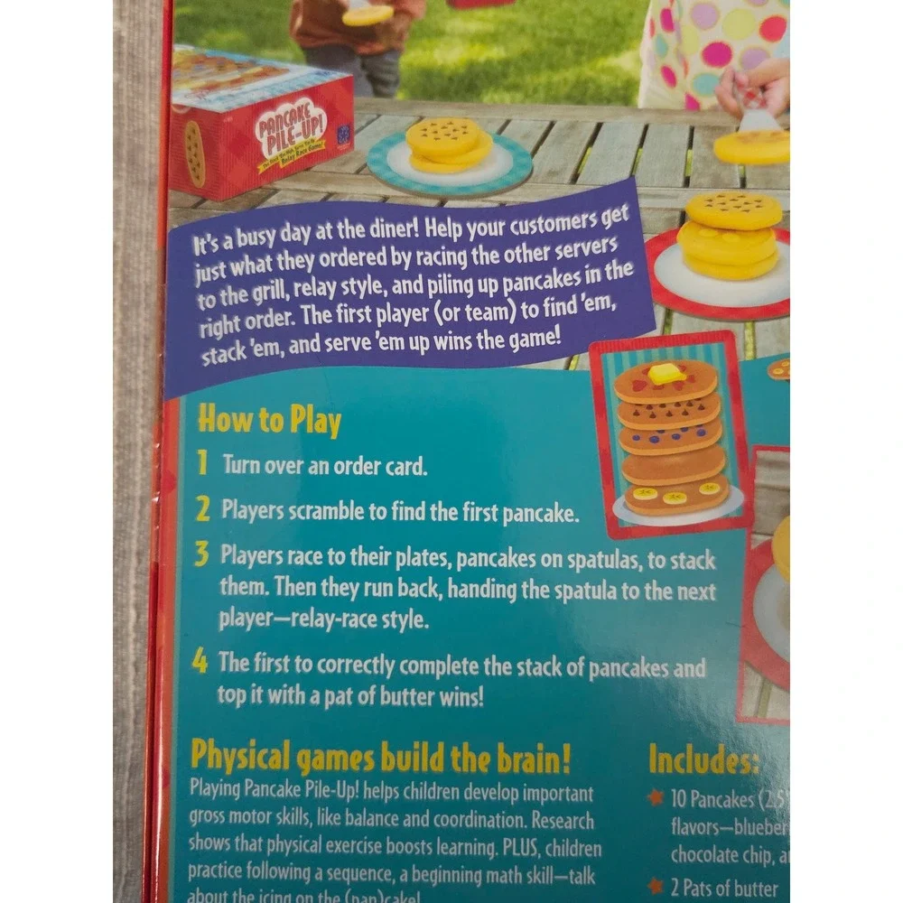 Educational Insights Pancake Pile-Up! Relay Race Game Preschool NEW